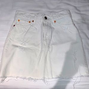 White denim skirt